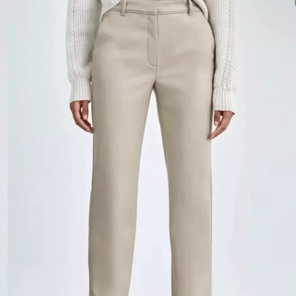 ARITZIA BABATON Command Faux Leather Light Taupe Pants - Picture 1 of 7